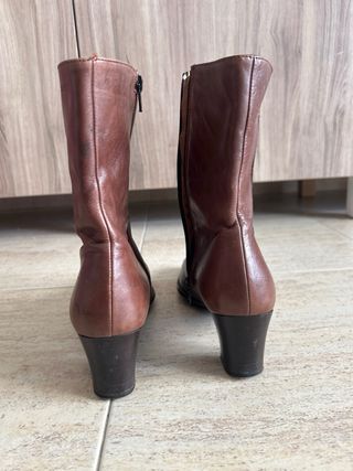 Botín de piel marrón mujer talla 42