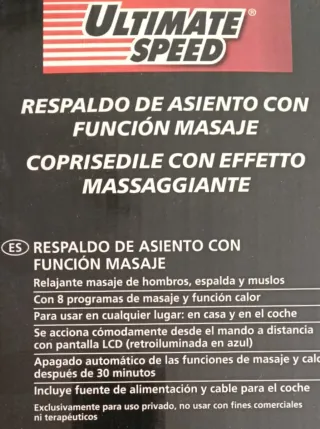 Respaldo asiento masaje y calor Ultimate Speed