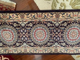 2 Tappeti per Corridoio Lana NZ Viola/Rosso 2.75x73