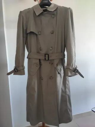 Gabardina Larga Beige Talla L Mujer