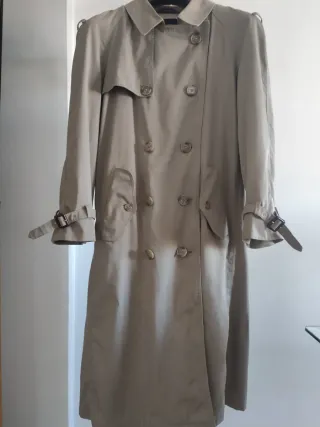 Gabardina Larga Beige Talla L Mujer