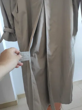 Gabardina Larga Beige Talla L Mujer