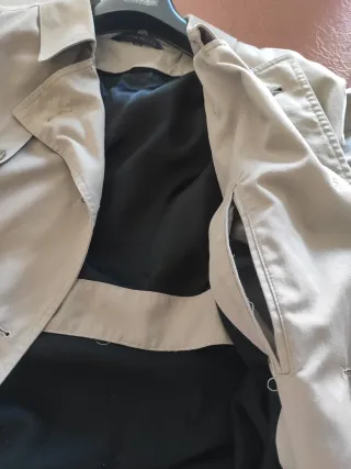 Gabardina Larga Beige Talla L Mujer