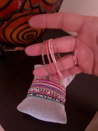 20 Pulseras Elásticas Brillantes Bisutería