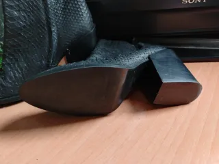 Botines Zara Piel Serpiente Tacón Bloque Talla 41