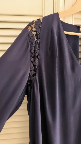 Vestido cóctel Violeta by Mango con etiquetas