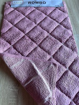 Tappeto Bagno 50x80 Rosa Rombo Puro Cotone
