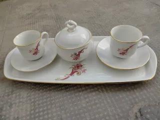 Vassoio con zuccheriera e 2 tazze Boheme