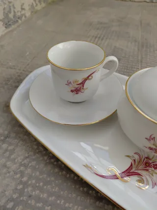 Vassoio con zuccheriera e 2 tazze Boheme