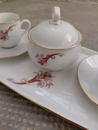 Vassoio con zuccheriera e 2 tazze Boheme