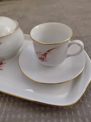 Vassoio con zuccheriera e 2 tazze Boheme