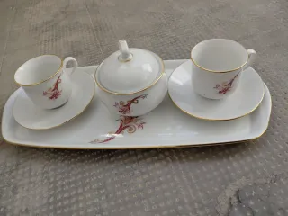 Vassoio con zuccheriera e 2 tazze Boheme