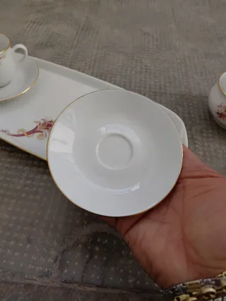 Vassoio con zuccheriera e 2 tazze Boheme