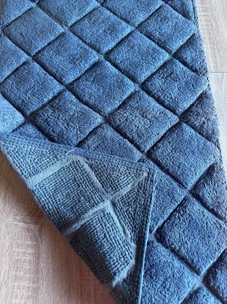 Tappeto Bagno 50x80 Grigio Rombo Puro Cotone