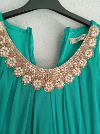 Vestido largo fiesta con pedrería