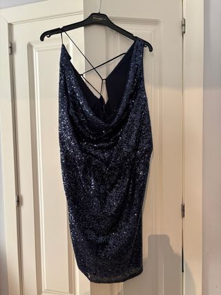 Vestido lentejuelas azul marino
