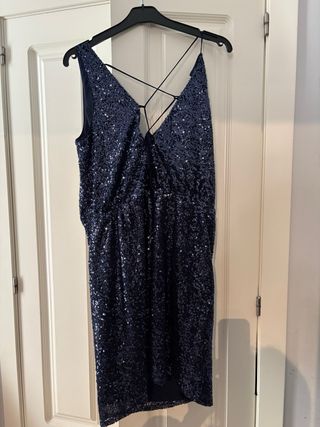 Vestido lentejuelas azul marino