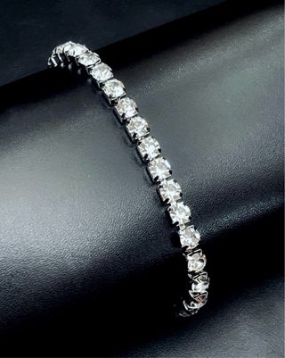 Pulsera Plata Acero Inoxidable Diamantes