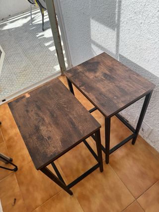 Juego de 2 taburetes de madera y metal