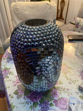 Jarrón decorativo de mosaico espejo estilo moderno
