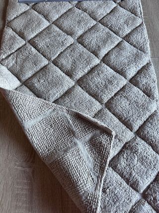 Tappeto Bagno 50x80 Tortora Rombo Puro Cotone