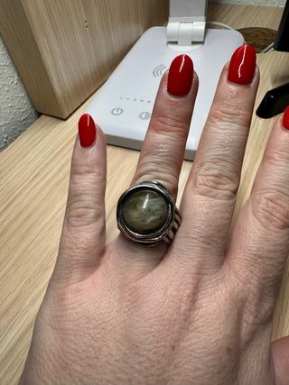 Anillo plata con piedra multicolor