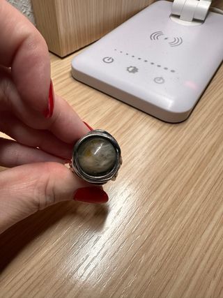 Anillo plata con piedra multicolor