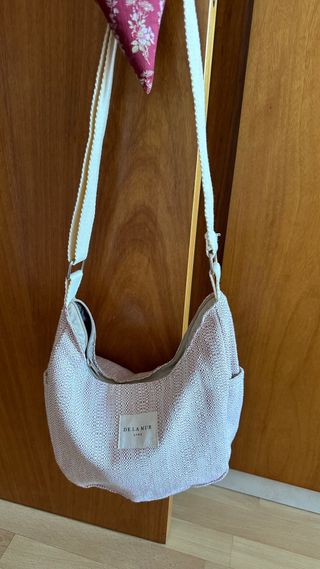 Bolso De La Mur rosa y blanco