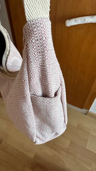 Bolso De La Mur rosa y blanco