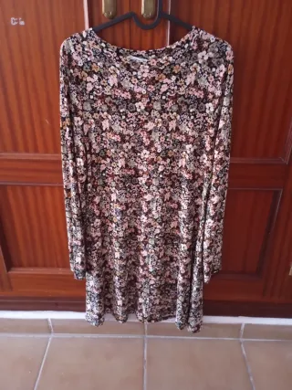 Vestido estampado floral manga larga