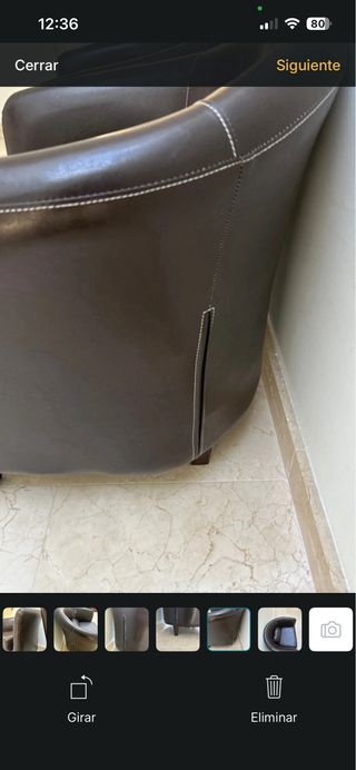 2 Sillones Piel Marrón Borwick