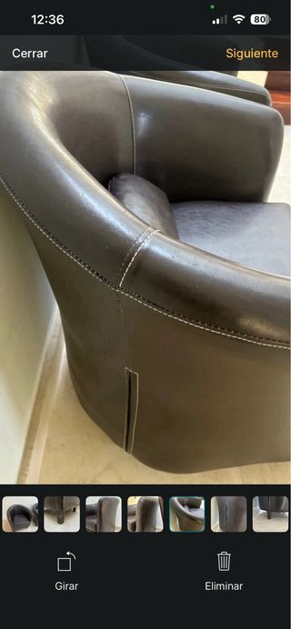 2 Sillones Piel Marrón Borwick