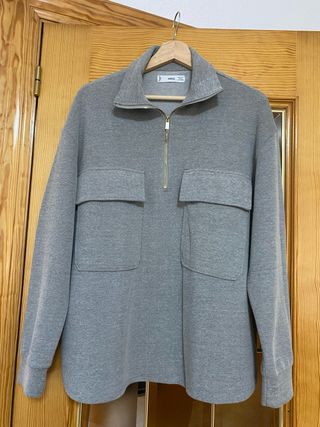 Jersey Mango Gris Media Cremallera