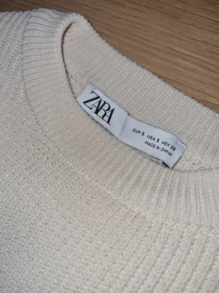 JERSEY ZARA PUNTO BEIGE TALLA S