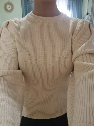 JERSEY ZARA PUNTO BEIGE TALLA S