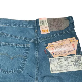 Levi's 501 Shrink-To-Fit Pool Blue 90s Vintage