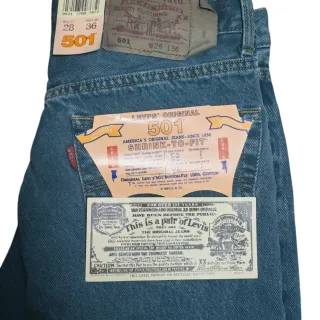 Levi's 501 Shrink-To-Fit Pool Blue 90s Vintage
