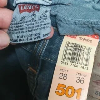 Levi's 501 Shrink-To-Fit Pool Blue 90s Vintage