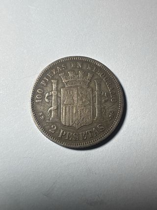 Moneda 2 Pesetas 1869 España