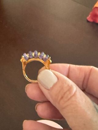 Anillo Tous baño de oro y Amatista