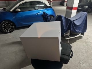 Mesita de noche 2 cajones blanca