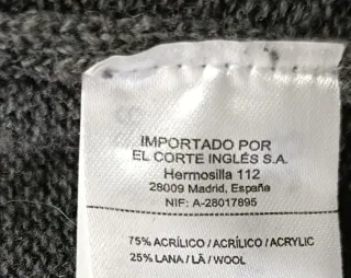 Chaqueta Lana Corte Inglés Talla S-M Gris