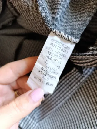 Pantaloni donna fantasia pied de poule