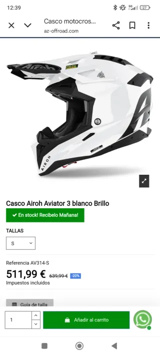 Casco Airoh Aviator 3 Blanco