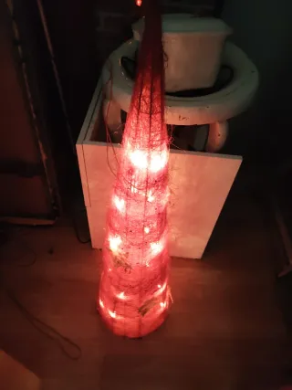 Árbol de Navidad Rojo  Estrellas Doradas con luz