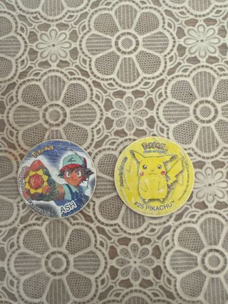 Tazo Pokémon Ash y Pikachu