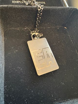 Collar Emporio Armani EA Negro y Plateado