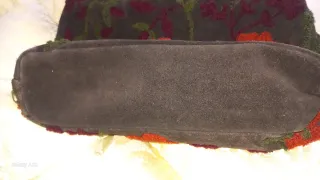 Borsa in pelle scamosciata con ricami