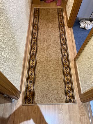 Tappeto da corridoio beige e marrone