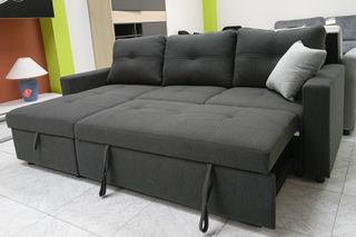 Sofá Cama, Amplio Arcón, Chaiselong. ¡EN OFERTA!